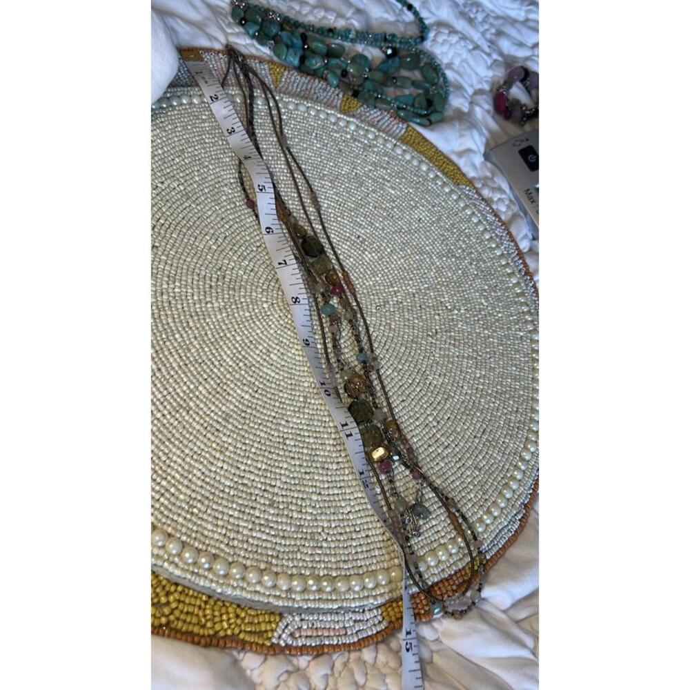 Necklace and Bracelet, S/S, Brass, Quartzite, Kyanite, Apatite & Seed Bead, - Picture 8 of 9